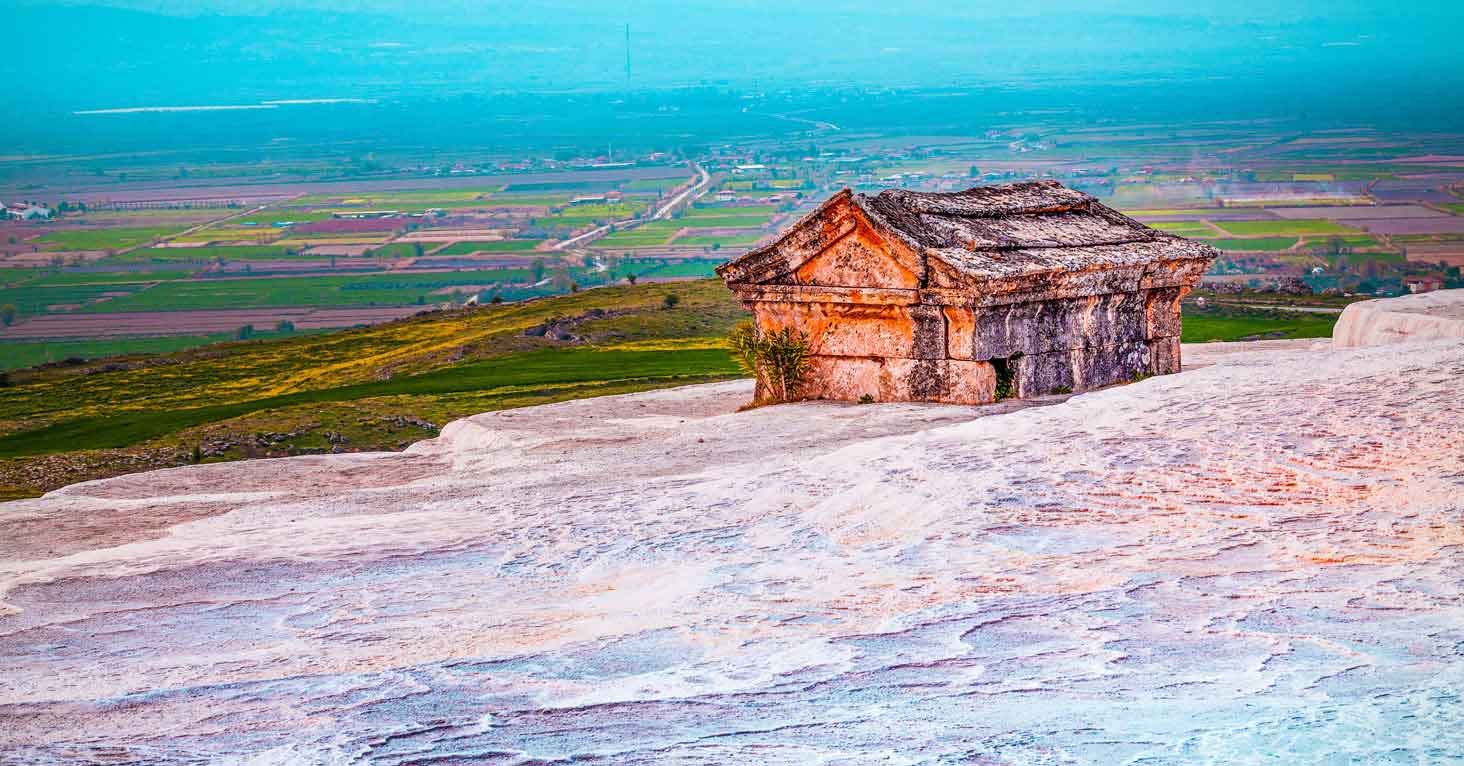 Hirapolis'den Denizli Ovaları Manzarası, Pamukkale- Türkiye